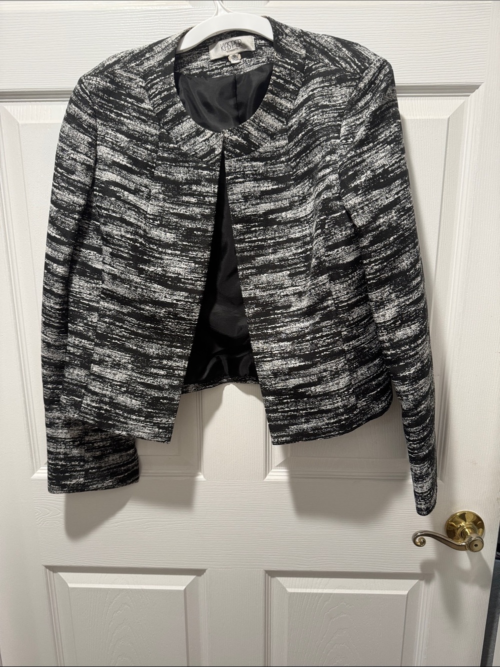 Black & White Open Textured Blazer